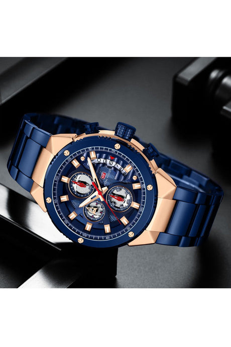 Buy Mini Focus  Blue Stainless Steel Blue Dial Quartz Watch for Gents- MF0336G-02 in Pakistan