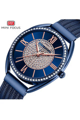 Buy Mini Focus Blue Stainless Steel Mesh Blue Dial Japanese Watch for Ladies- MF0425L-04 in Pakistan