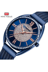 Buy Mini Focus  Blue Stainless Steel Mesh Blue Dial Japanese Watch for Ladies- MF0425L-04 in Pakistan