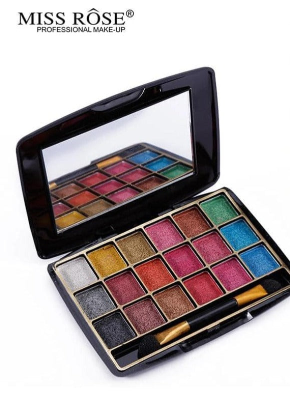 Buy MISS ROSE 18 Color Dreamlike bright eyeshadow (Mini Palette) in Pakistan