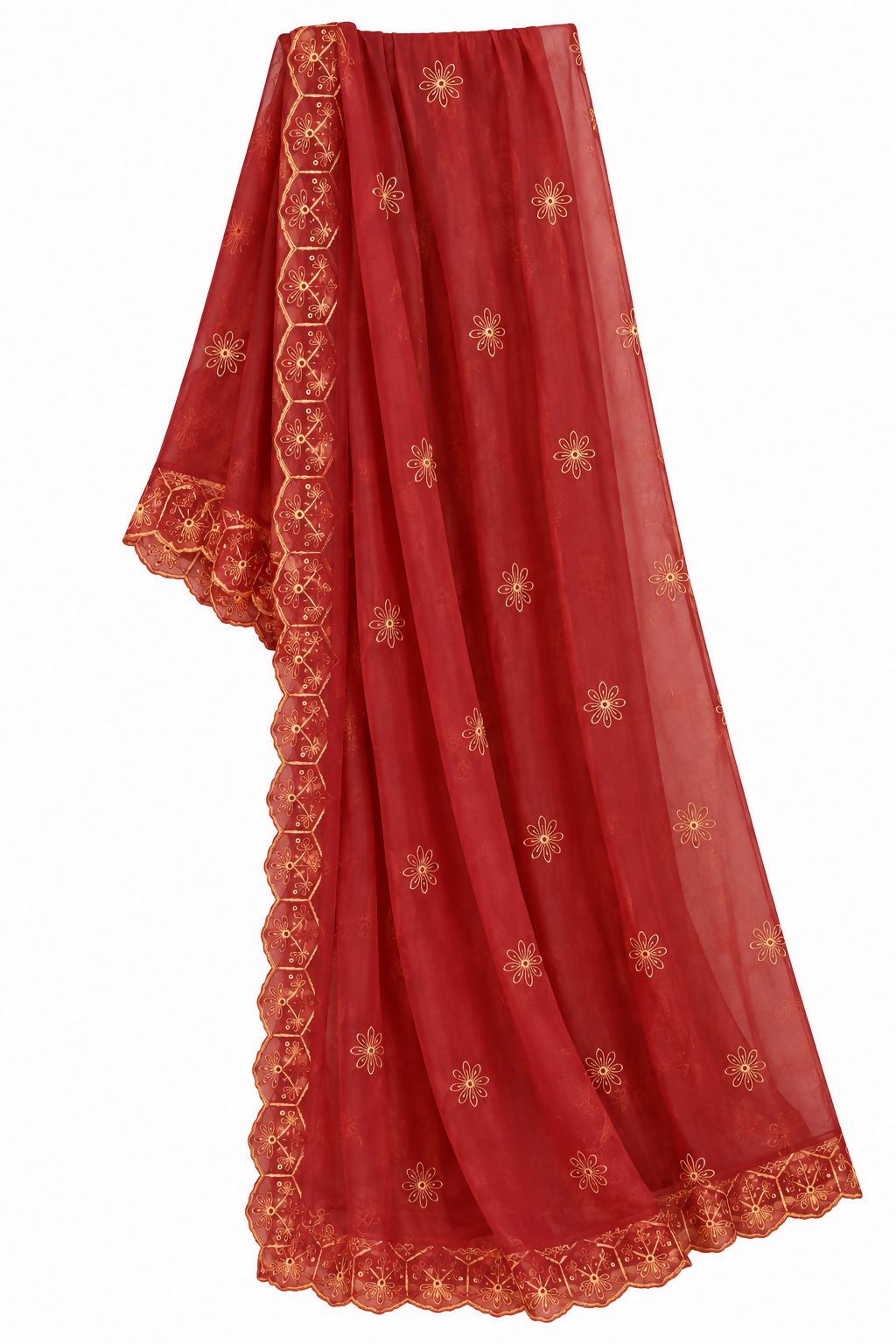 Embroidered Chicken Kari | Women Locally Made Kurta | Orange | Large | New