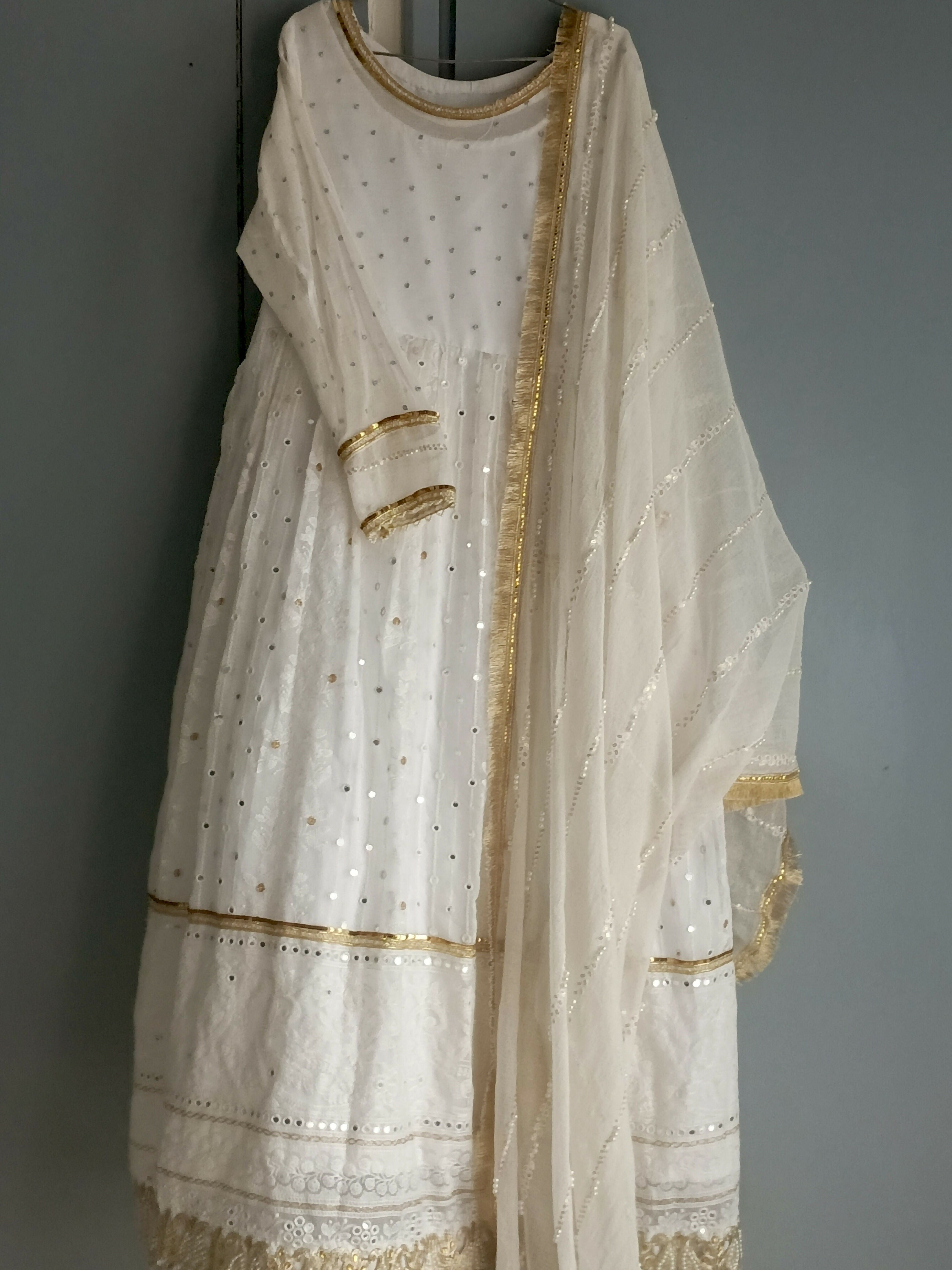 Fancy White Frok | Women Froks & Maxis | Medium | Preloved