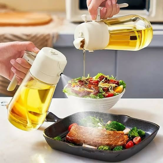 2-in-1 Oil Spray & Pour Bottle – Kitchen Cooking Oil Dispenser