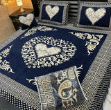 4 PC Velvet Jacquard Bedsheets | Home decor & accessories | King size | Brand New