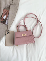 Buy SHEIN Mini Crocodile Embossed Twist Lock Flap Square Bag in Pakistan