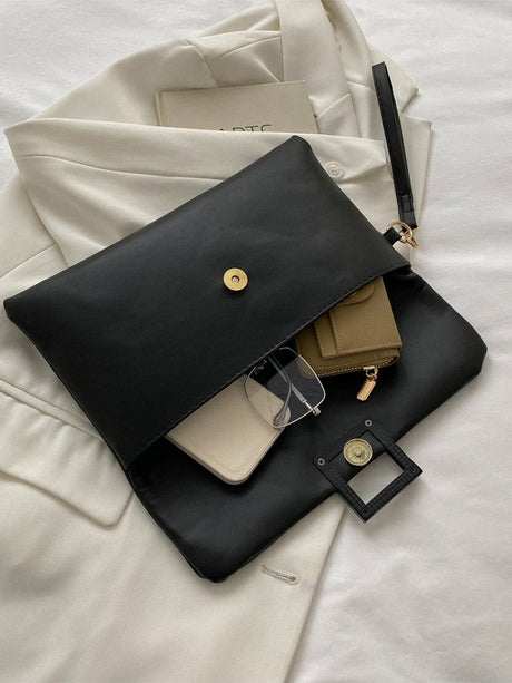Buy SHEIN Minimalist Flap Envelope Bag Black in Pakistan