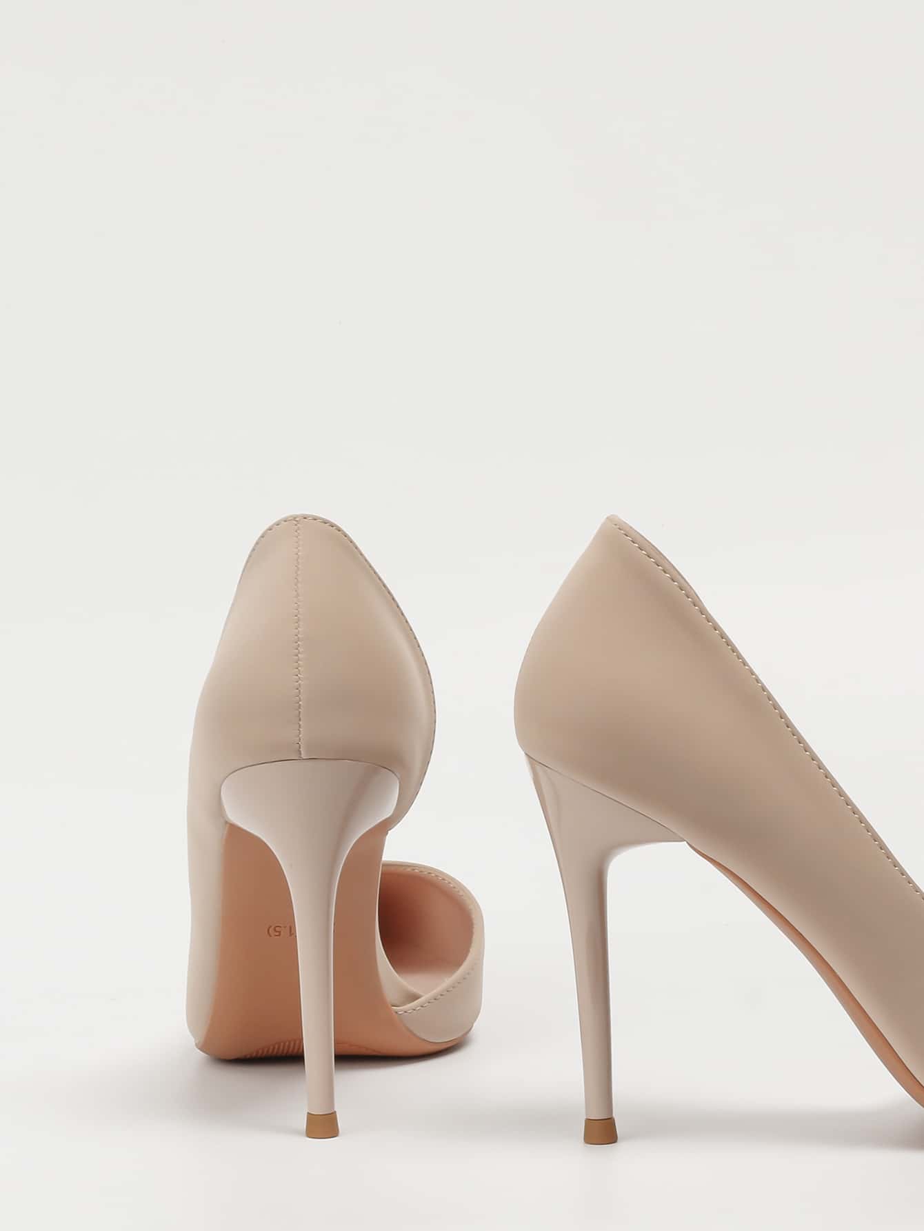 Buy SHEIN Minimalist Point Toe Stiletto Heeled Court Pumps, Apricot Color Elegant Solid Color High Heel Shoes in Pakistan