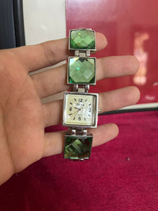 Imported from Saudia | Crystal Green Elegant Watch | Women Accessories | New