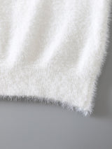 Buy SHEIN Mock Neck Fuzzy Knit Top in Pakistan