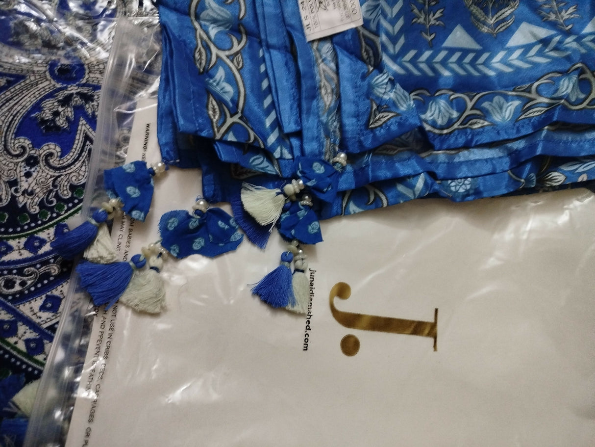 J. Junaid Jamshed | Women Branded Kurta | Blue Cotton Kurta | XLarge | Brand New