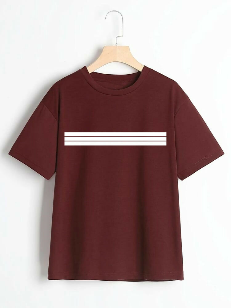 Line Printed T Shirt (ALL SIZES) | Half Sleeves T-Shirt | New