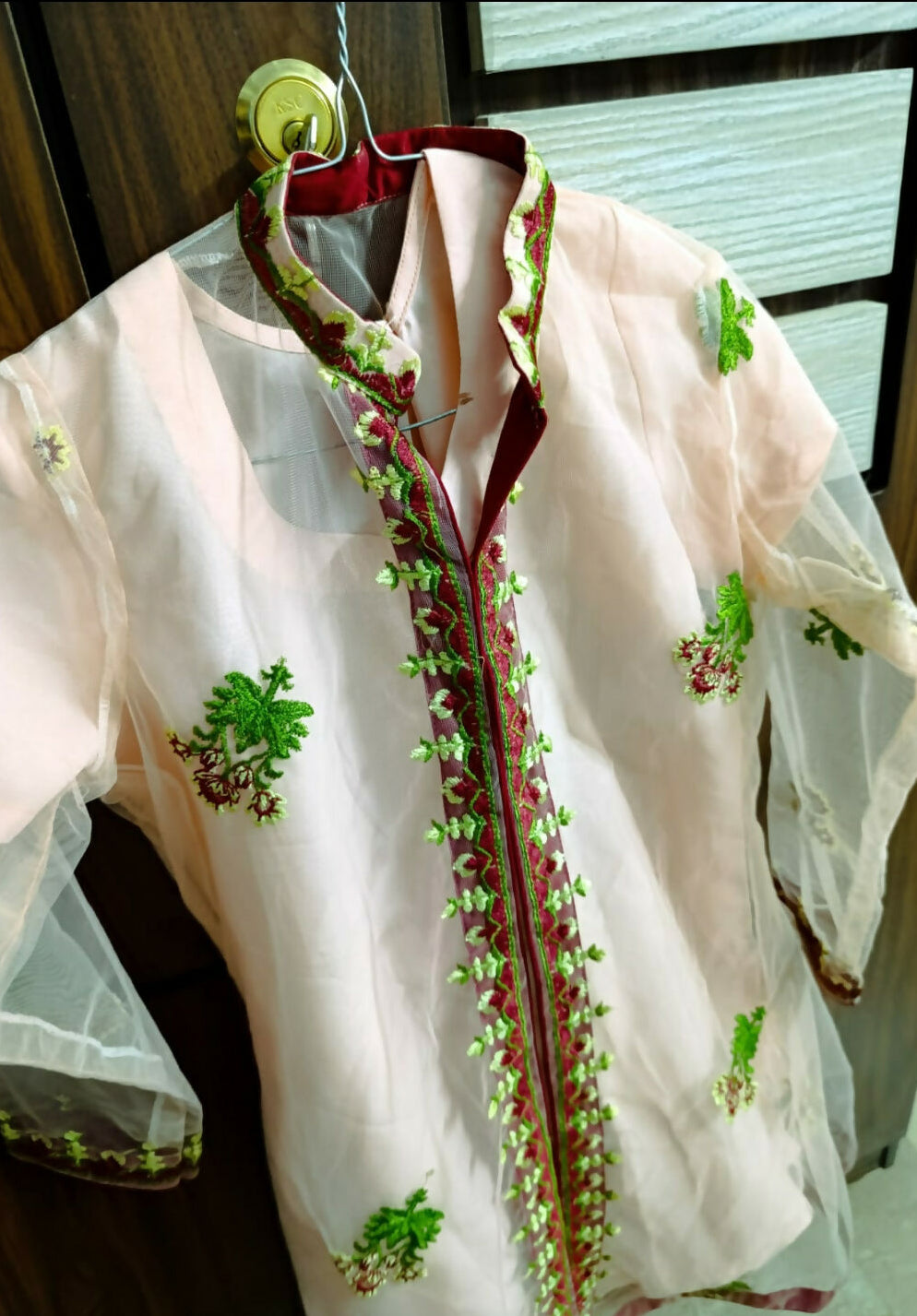 Peach Gown | Kids | Girls Shalwar Kameez | Size: 6 to 8 Yrs | Worn Once