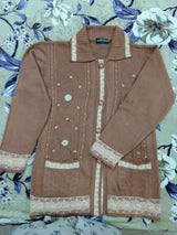 Pink Sweater | Women Sweaters & Jackets | Tea Pink & Off White | Medium | Brand New