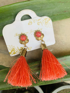 Orange Tessel Earrings | Women Jewellery | Small | New