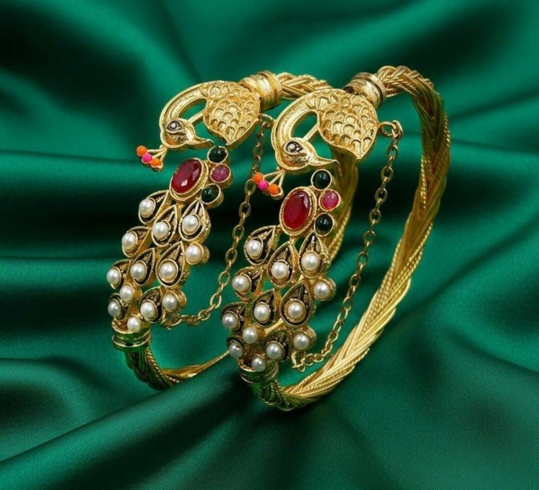 Peacock Round Bangles Set-00213 | Women Jewelry | Bangles/Bracelets | Brand New