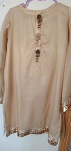 Golden Masoori Kurta | Women Locally Made Kurta | Medium | Worn Once