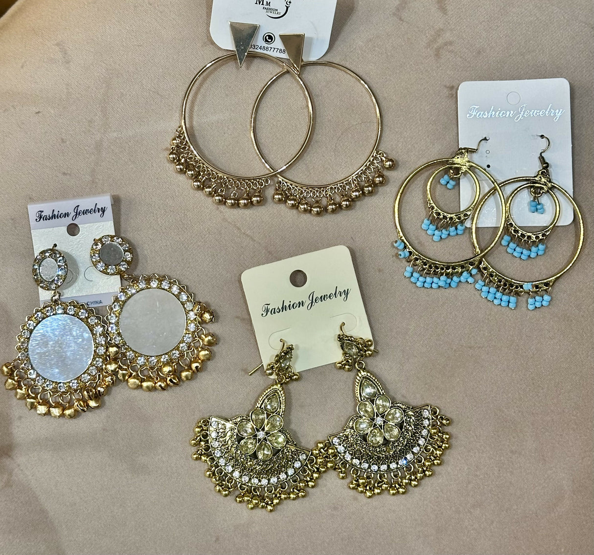 4Pcs Earring Set | Women Jewelry | Earrings | Golden | Brand New