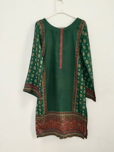 Green Silk Kurta | Women Locally Made Kurta | Medium | New