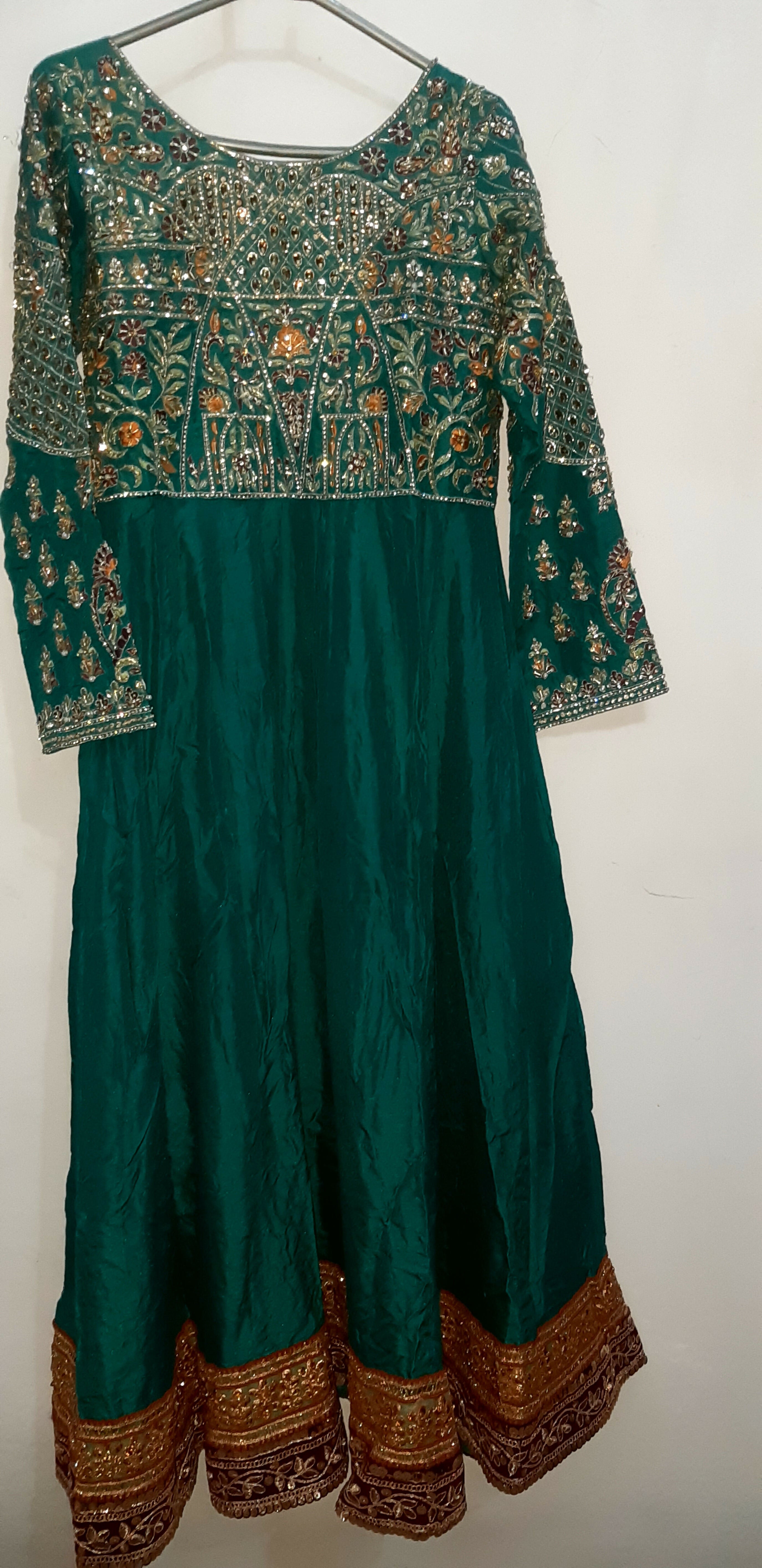 Green Pishwas | Women Locally Made Formals | Small | Worn Once