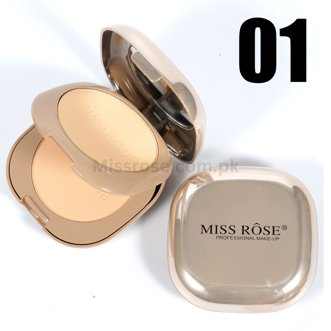 Buy Miss Rose Pink Metallic Mirror Dual Compact powder in Pakistan