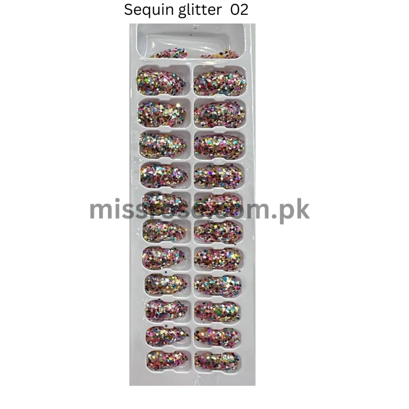 Buy Stick On sequin Glitter Nails in Pakistan