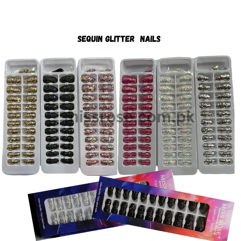 Buy Stick On sequin Glitter Nails in Pakistan