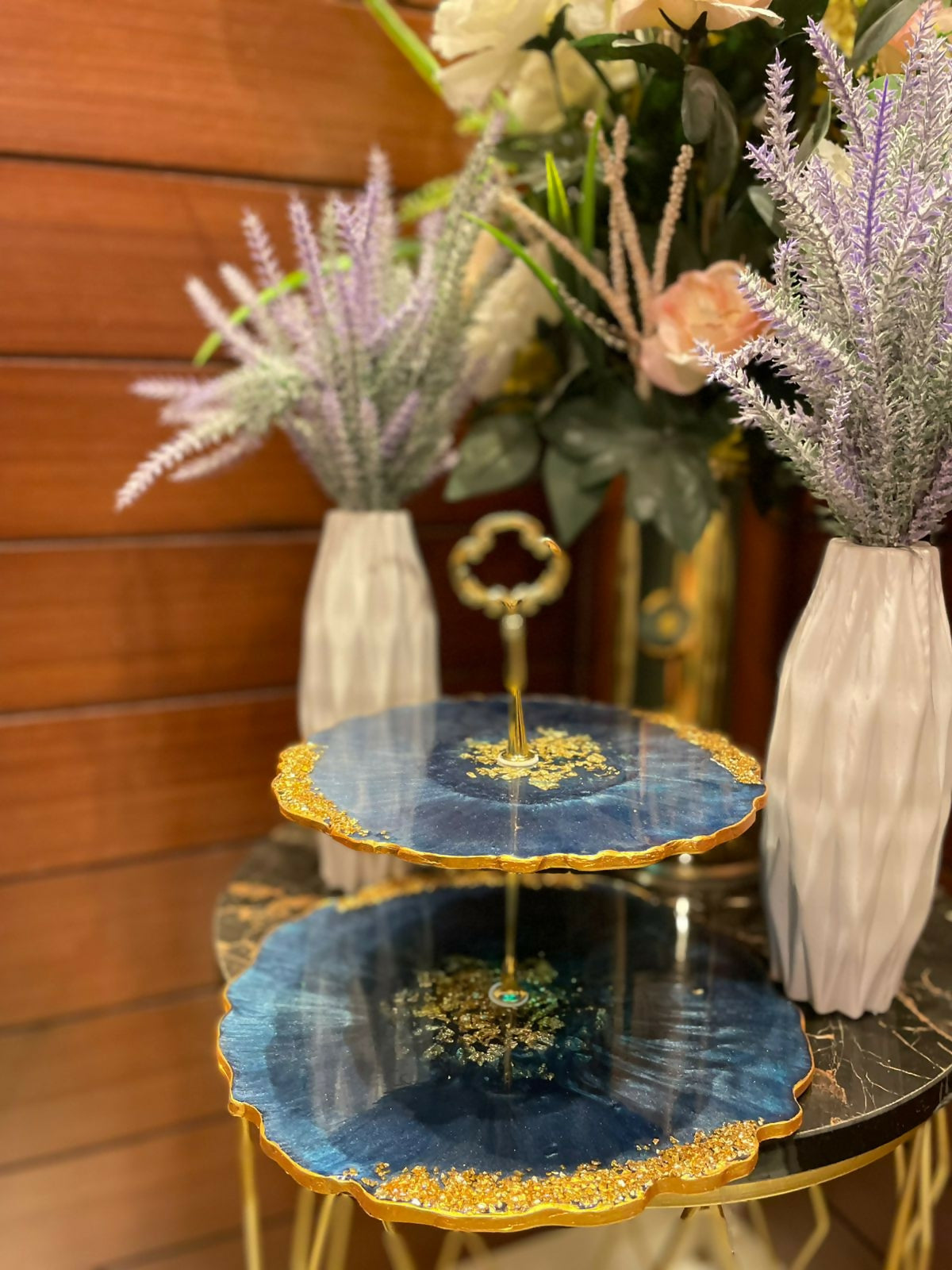 2 Tier Resin Tray | For Your Home | Handmade | Customize Tray | Size: 10 & 8 inches | New