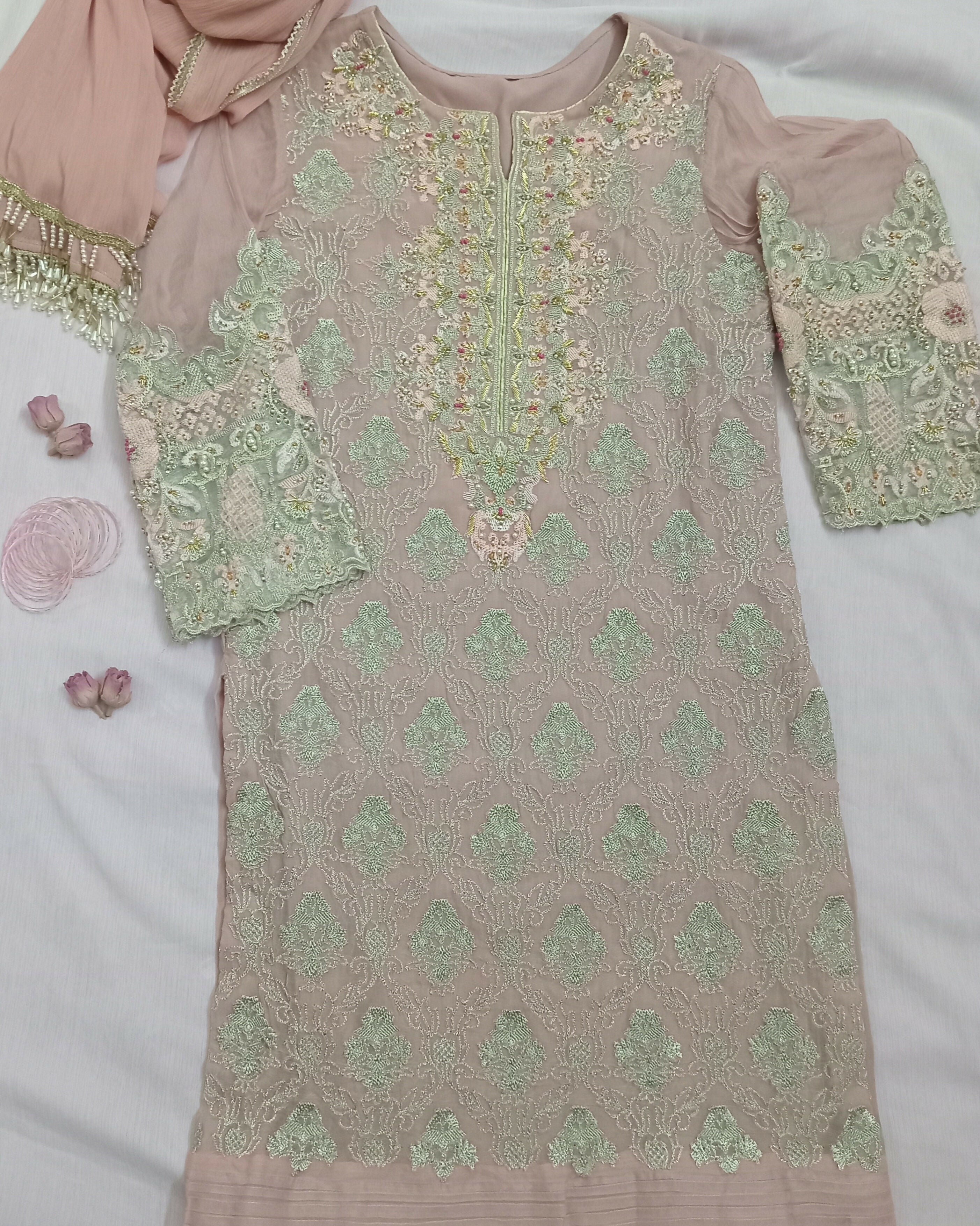 Tea pink Semi formal Suit | Women Locally Made Formals | Small | New