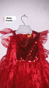 Bacha Party | Red Frock | Girls Skirts & Dresses | Size: 2 to 3 Yrs | Preloved