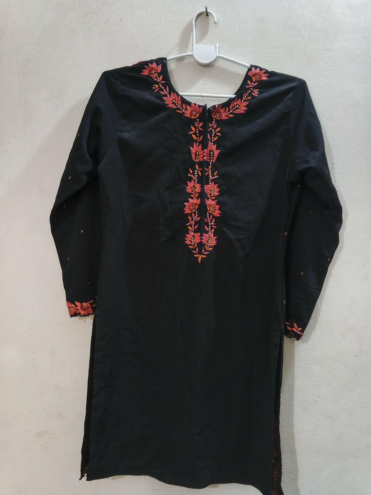 Elegant Black Embroidered Dress | Women Locally Made Kurta | Medium | Worn Once