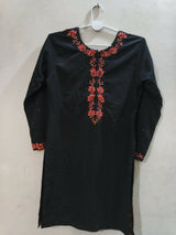 Elegant Black Embroidered Dress | Women Locally Made Kurta | Medium | Worn Once