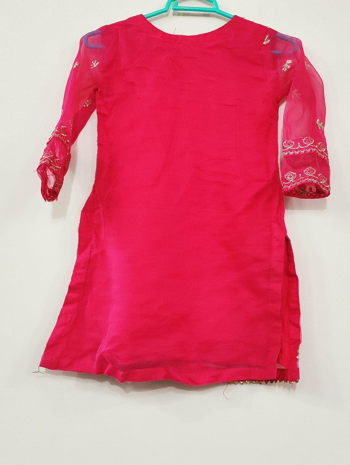 Embroidered Pink Shirt | Girls Shalwar Kameez | Size: 6 to 8 Years | Brand New