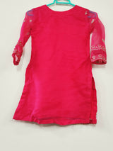 Embroidered Pink Shirt | Girls Shalwar Kameez | Size: 6 to 8 Years | Brand New