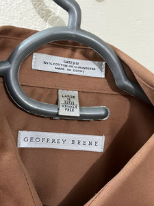 GEOFFREY BEENE (USA) | Brown Silk Shirt | Men T-Shirts & Shirts | Brand New