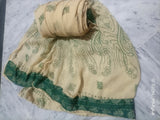 Green & Skin Chiffon Dupatta | Women Accessories | Size: 2 Yards | New
