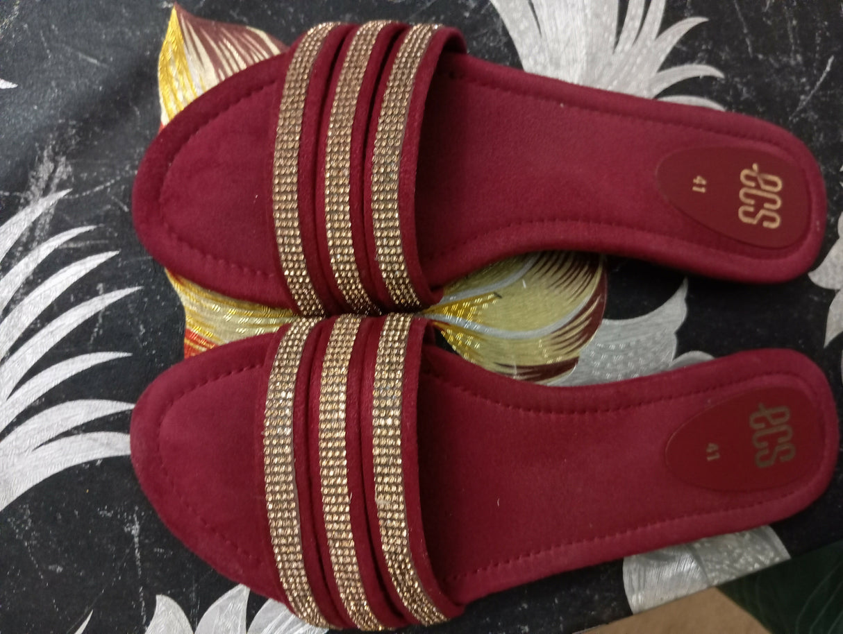 ECS | Women Shoes | Sandals & Flats | Size: 41 | Maroon | Brand New