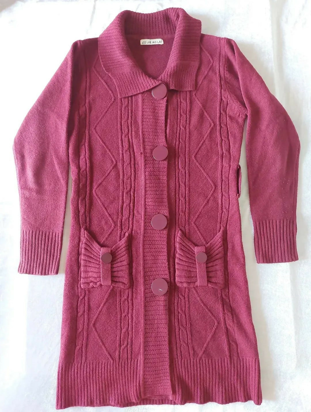Maroon Knit Cardigan | Women Sweaters & Jackets | Small | New