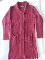 Maroon Knit Cardigan | Women Sweaters & Jackets | Small | New