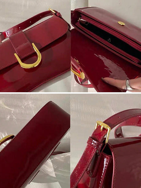 Buy SHEIN One Solid Colored Glossy Evening Clutch Bag, Featuring A Chic And Unique Short And Curved Design in Pakistan
