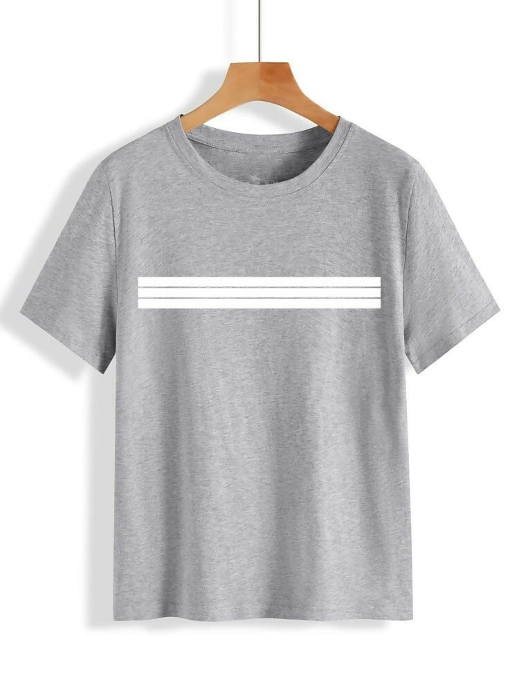 Line Printed T Shirt (ALL SIZES) | Half Sleeves T-Shirt | New