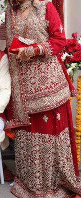 Embroidered Bridal Dress | Women Bridals | Red | Small | Worn Once