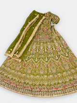 Green Mehndi Lehnga | Women Bridals | Medium | Worn Once