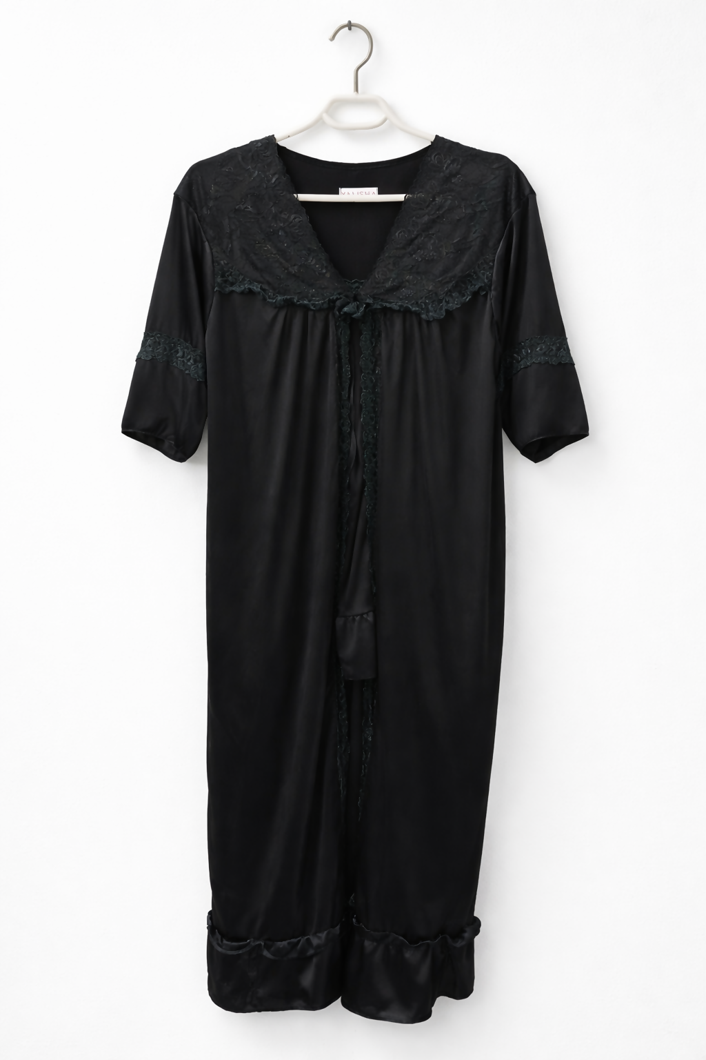 Black Silk Sleepwear Gown | Women Loungewear & Sleepwear | Size: Large | Worn Once