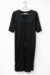 Black Silk Sleepwear Gown | Women Loungewear & Sleepwear | Size: Large | Worn Once