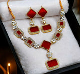 Square/Rectangle Drop Necklace Set-245 | Women Jewelry | Wedding Jewelry & Sets | Brand New
