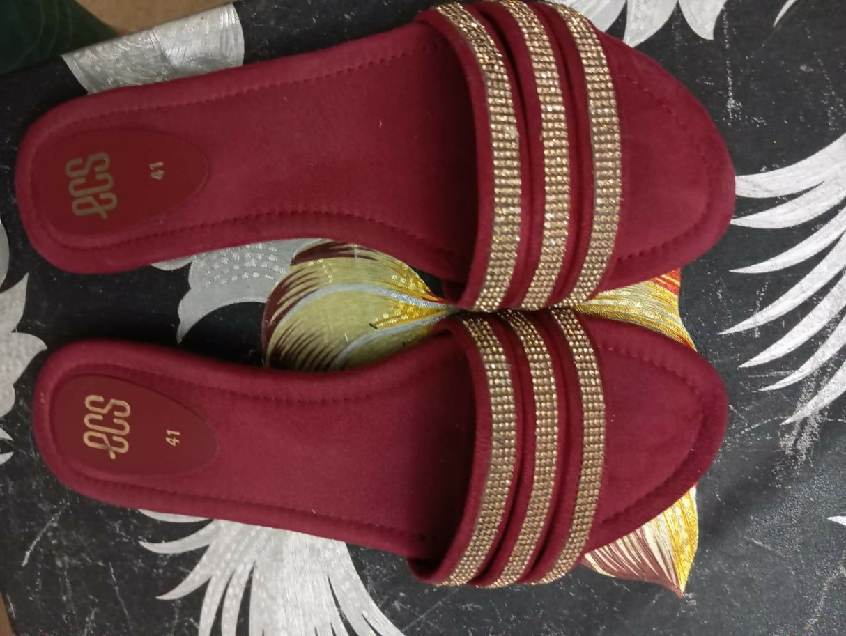 ECS | Women Shoes | Sandals & Flats | Size: 41 | Maroon | Brand New