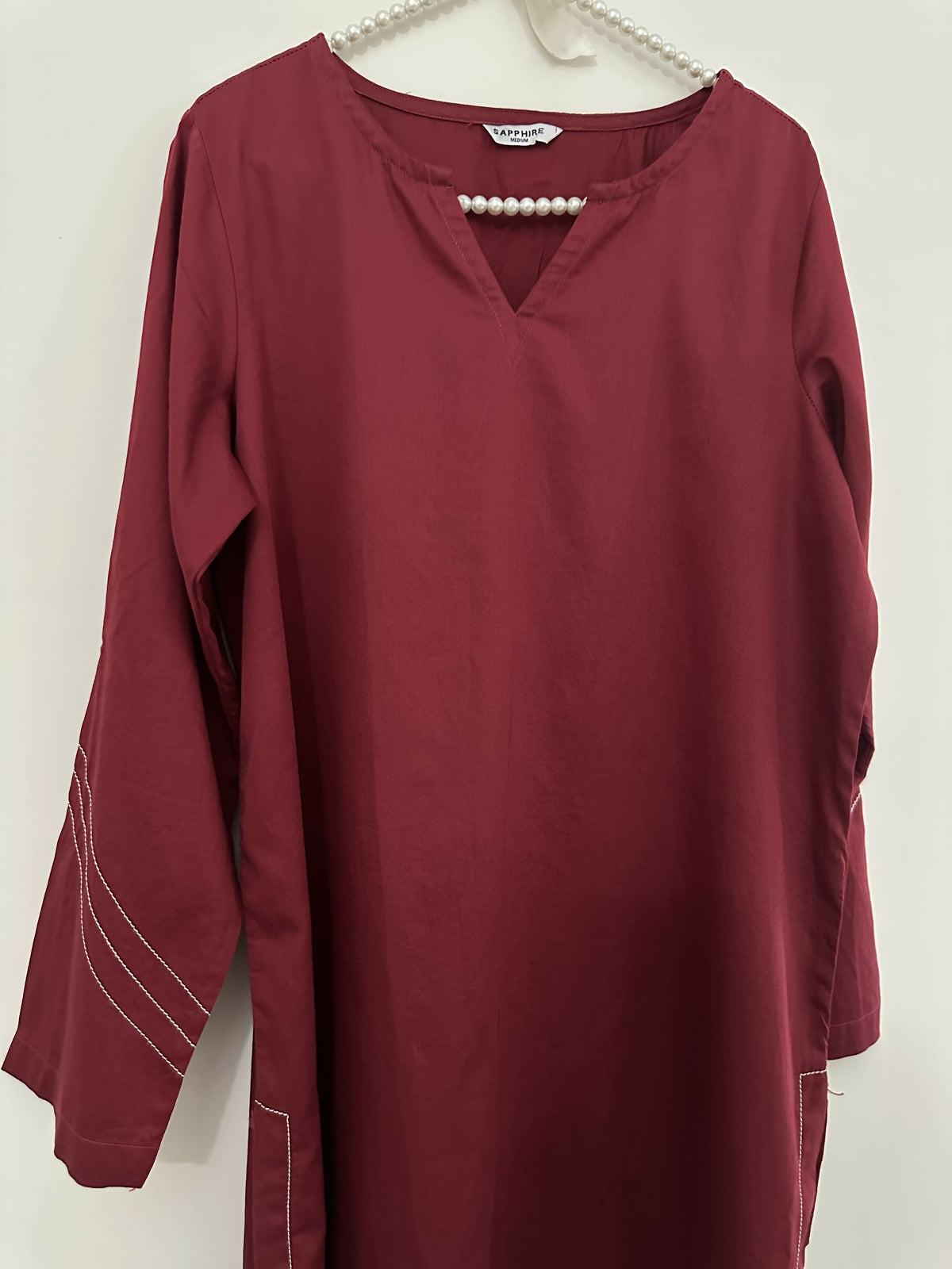 Sapphire | Women Branded Kurta | Maroon | Medium | Worn Once