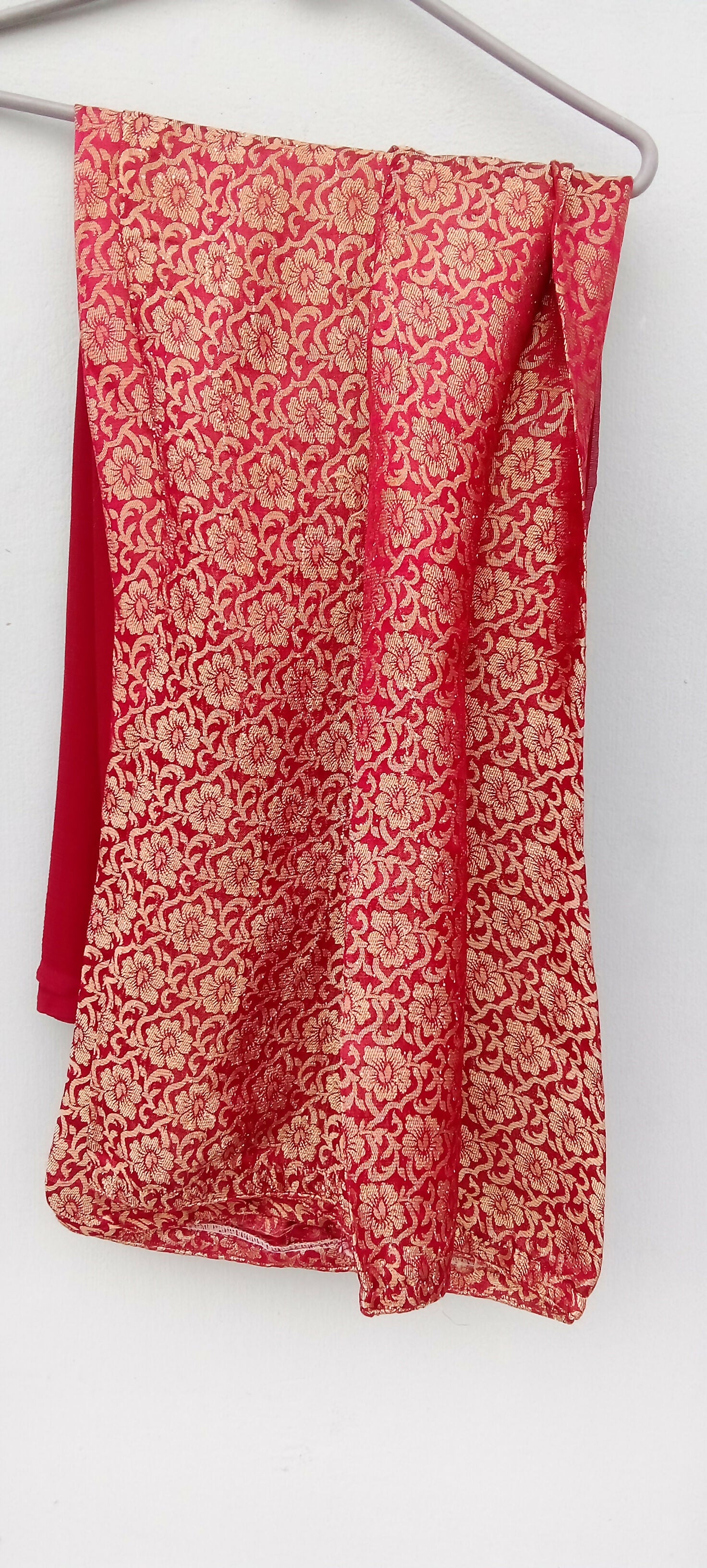 Red and golden dress (Size: M ) | Women Formals | Worn Once