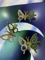 Butterfly Pin | Kids | Girls Accessories | Green & White | Brand New