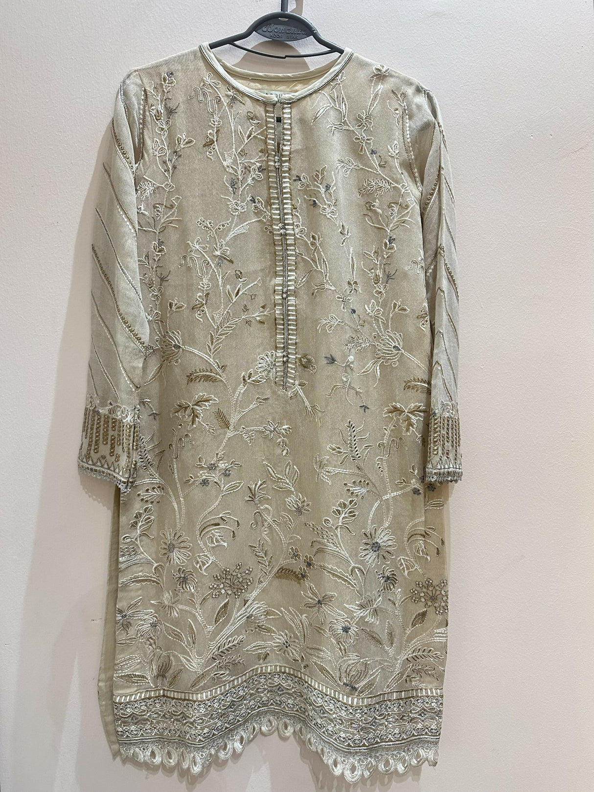Baroque | Women Branded Kurta | XSmall | White 2Pcs | Worn Once